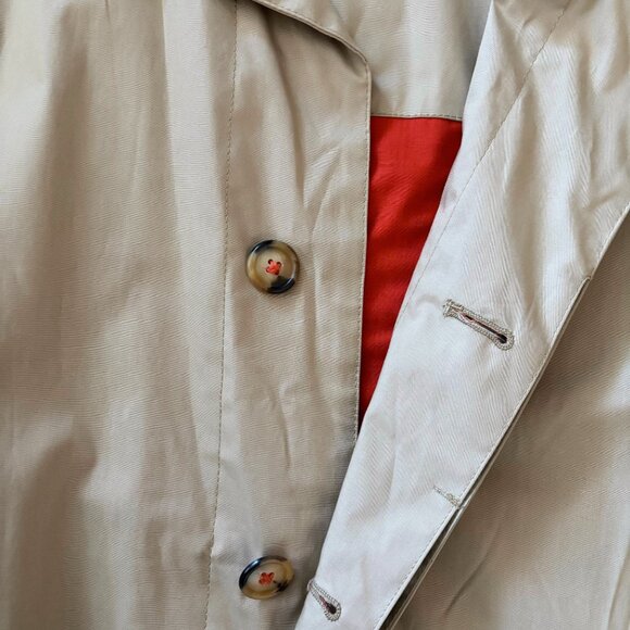 Michael Kors Single-Breasted Water Resistant Tan Khaki Mens Trench Coat Size L - Picture 8 of 13